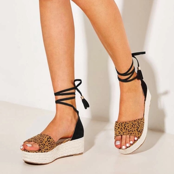 SHEIN Shoes - NWOT leopard print espadrilles
